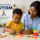 Parent learning about the early signs of autism in children and child development