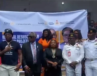 Charly Boy Foundation volunteers conduct a free prostate cancer screening exercise for Nigerian Navy officers and other participants at the Naval Medical Centre in Victoria Island, Lagos.